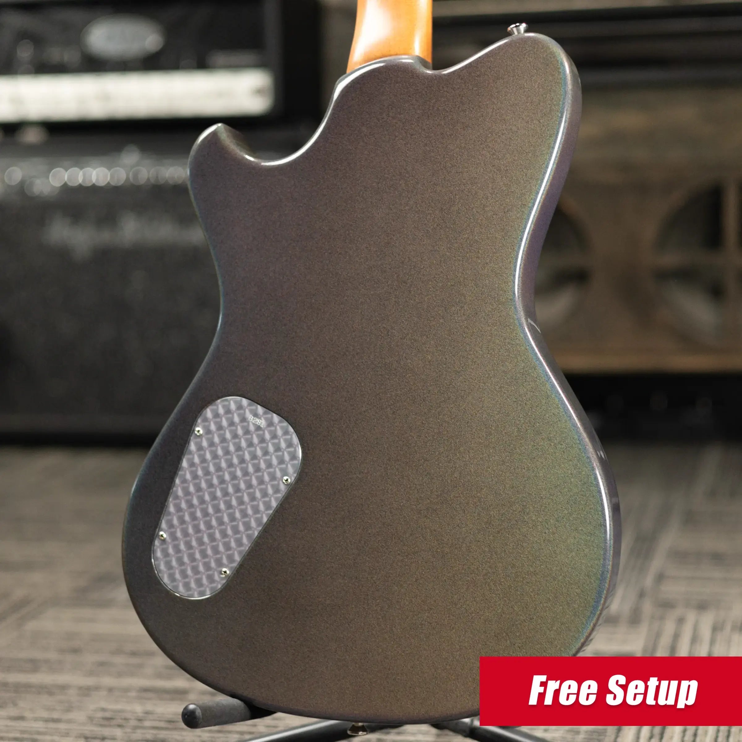 Powers Electric A-Type PF42 Hollow Body Electric Guitar -  Chroma Stratus with Gig Bag