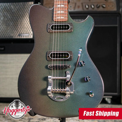 Powers Electric A-Type PF42 Hollow Body Electric Guitar - Chroma Stratus with Gig Bag
