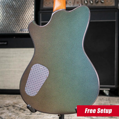 Powers Electric A-Type PF42 Hollow Body Electric Guitar - Chroma Stratus with Gig Bag