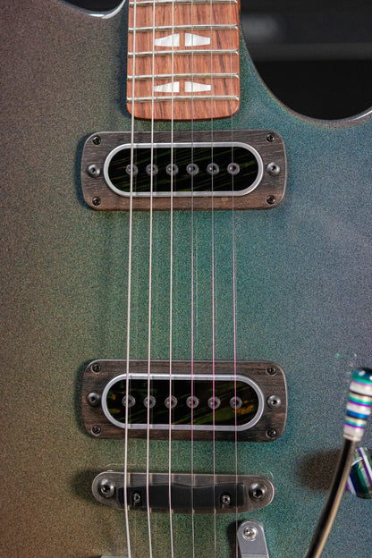 Powers Electric A-Type PF42 Hollow Body Electric Guitar - Chroma Stratus with Gig Bag