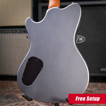 Powers Electric A-Type PF42 Hollow Body Electric Guitar - Dark Gulf Blue/Chrome Blue with Gig Bag