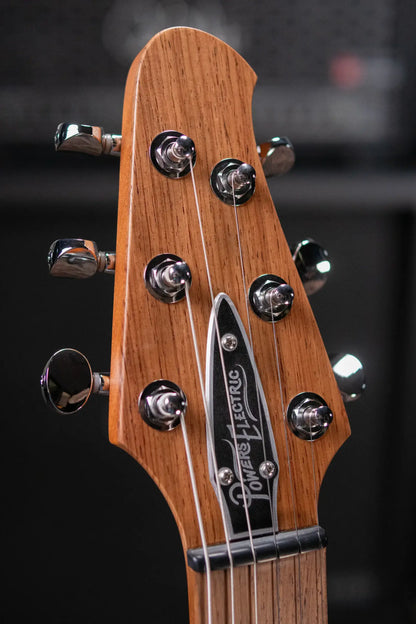 Powers Electric A-Type PF42 Hollow Body Electric Guitar - Dark Gulf Blue/Chrome Blue with Gig Bag