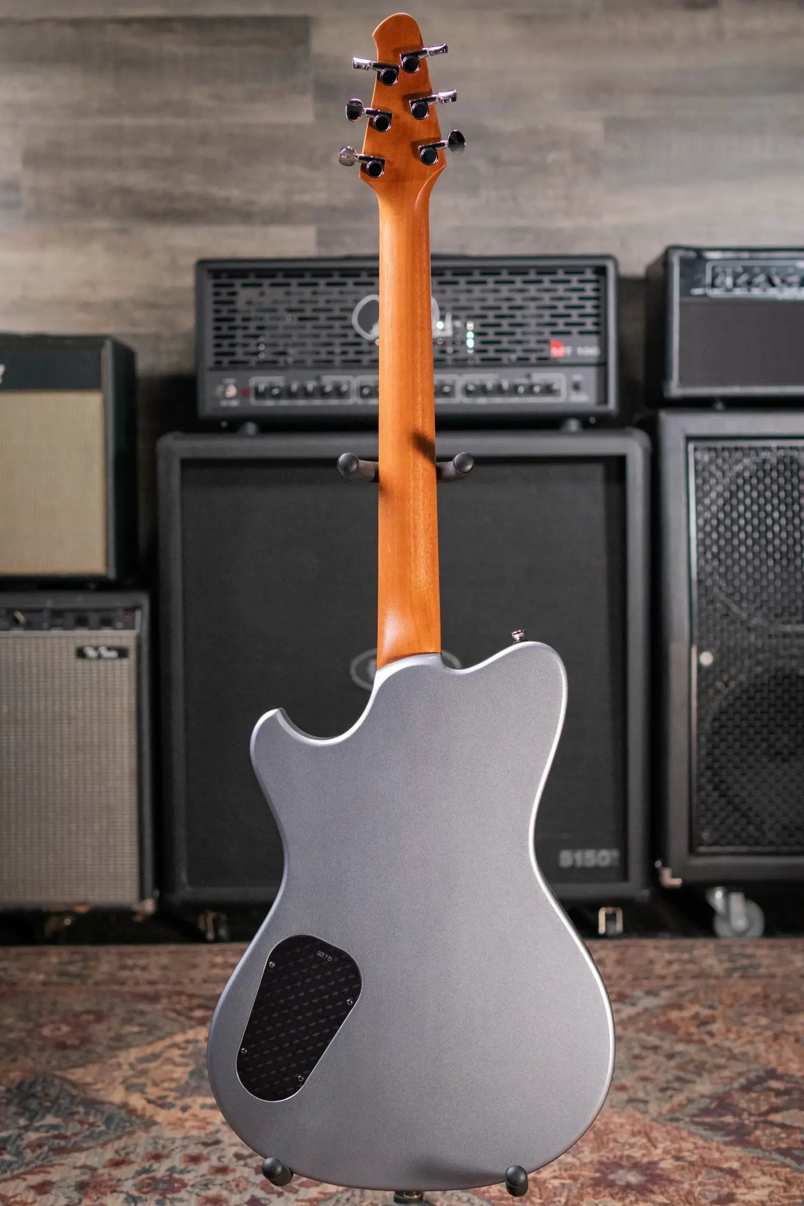 Powers Electric A-Type PF42 Hollow Body Electric Guitar - Dark Gulf Blue/Chrome Blue with Gig Bag