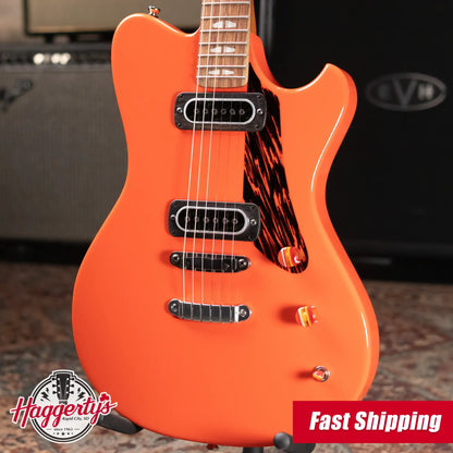 Powers Electric A-Type PF42 Hollow Body Guitar - Continental Orange with Gig Bag