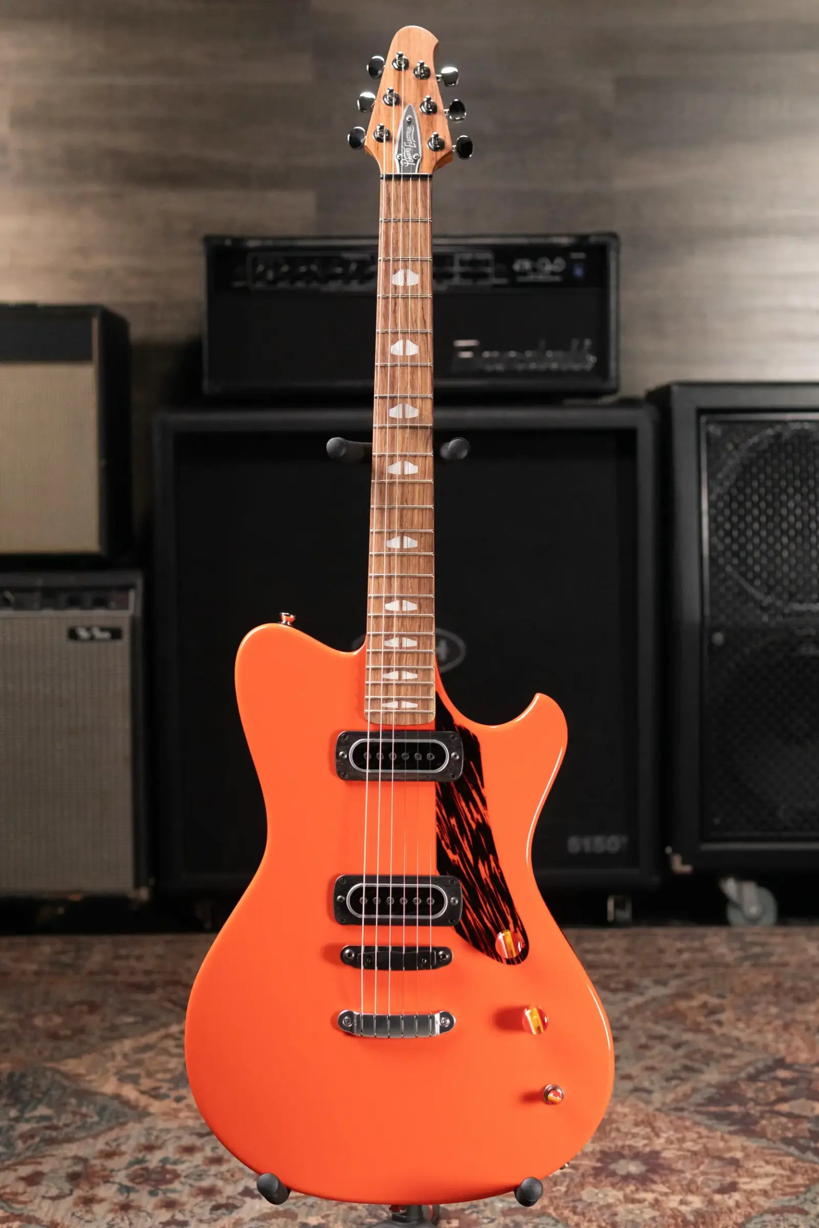 Powers Electric A-Type PF42 Hollow Body Guitar - Continental Orange with Gig Bag
