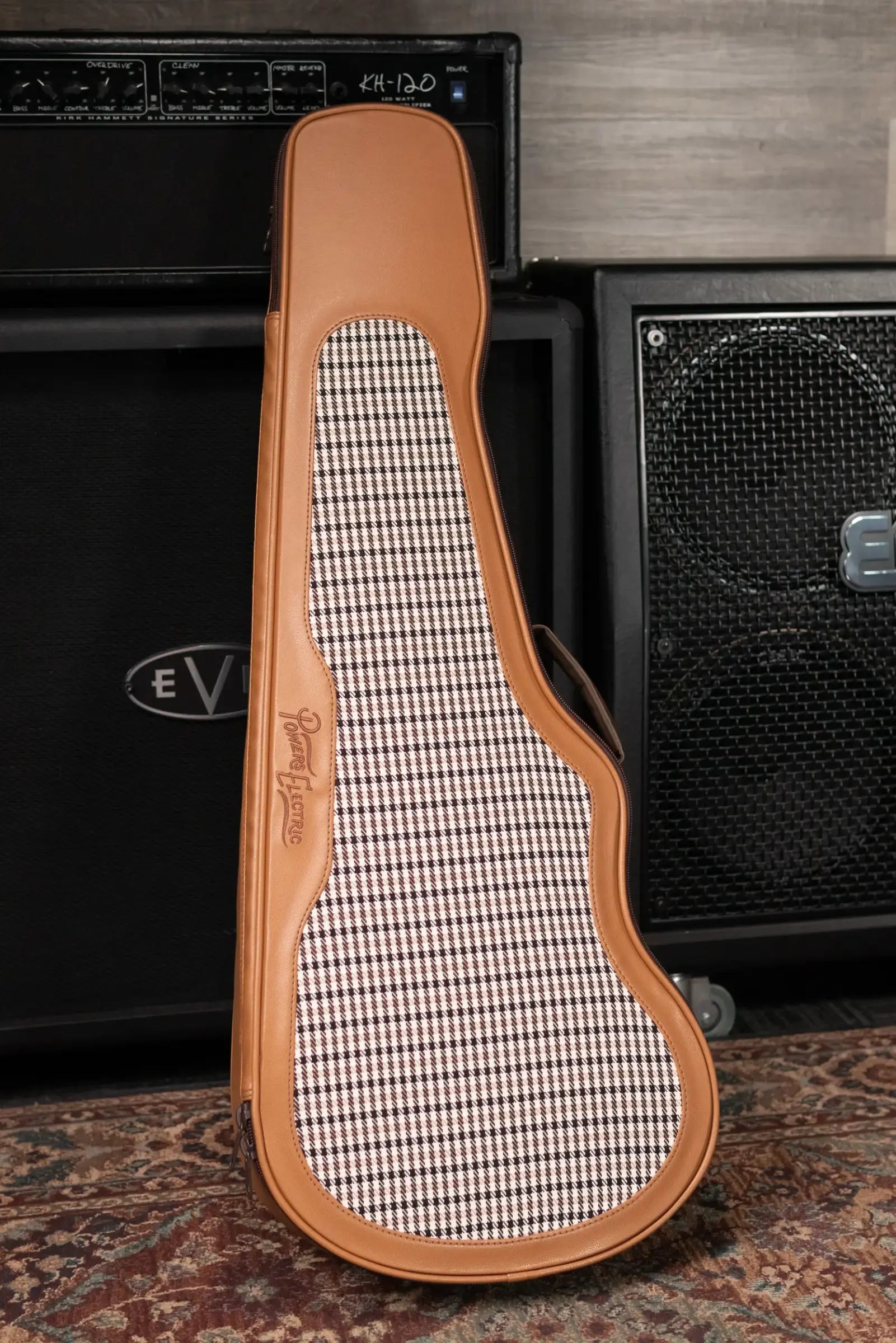 Powers Electric A-Type PF42 Hollow Body Guitar - Continental Orange with Gig Bag