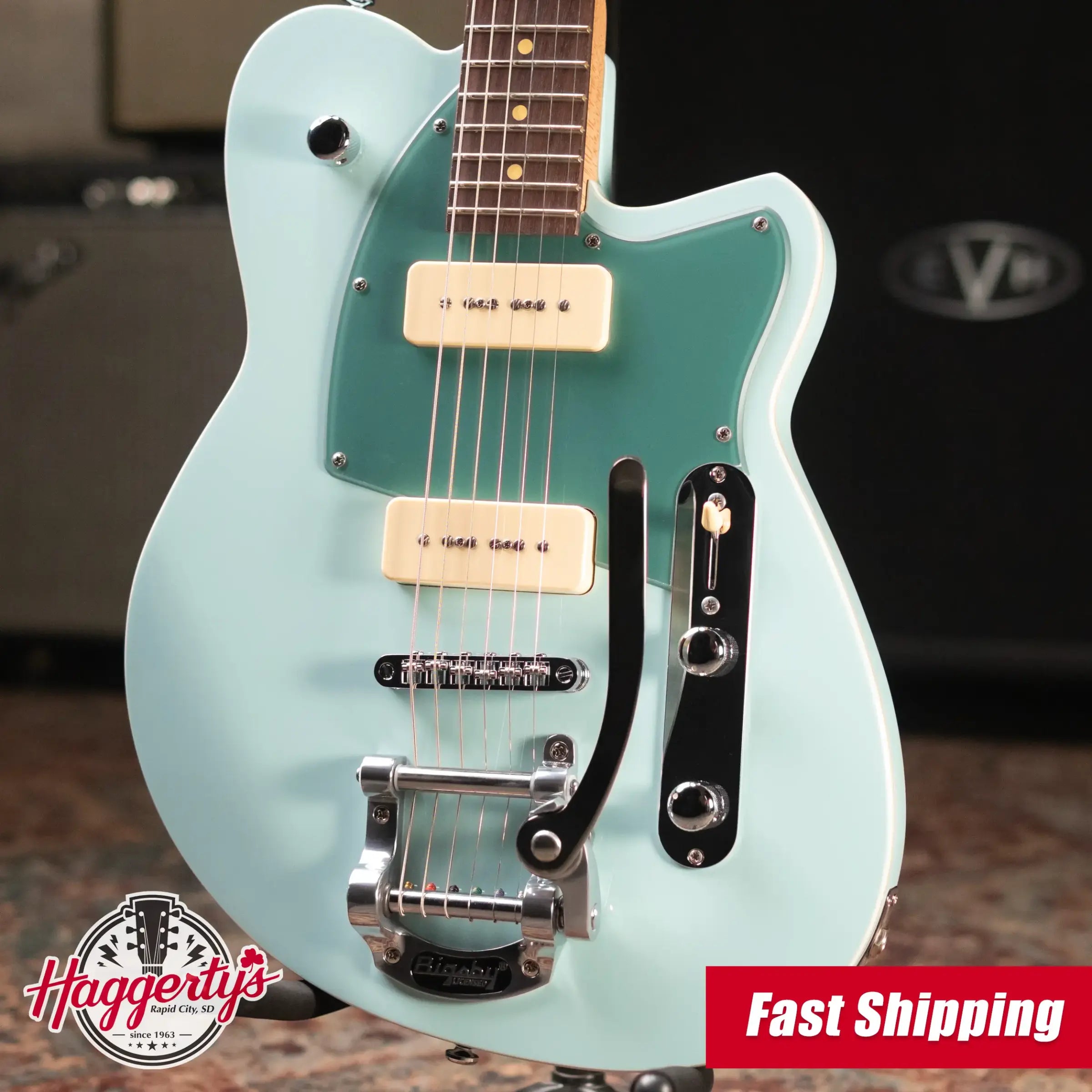 Reverend Charger 290 Bigsby Electric Guitar - Chronic Blue
