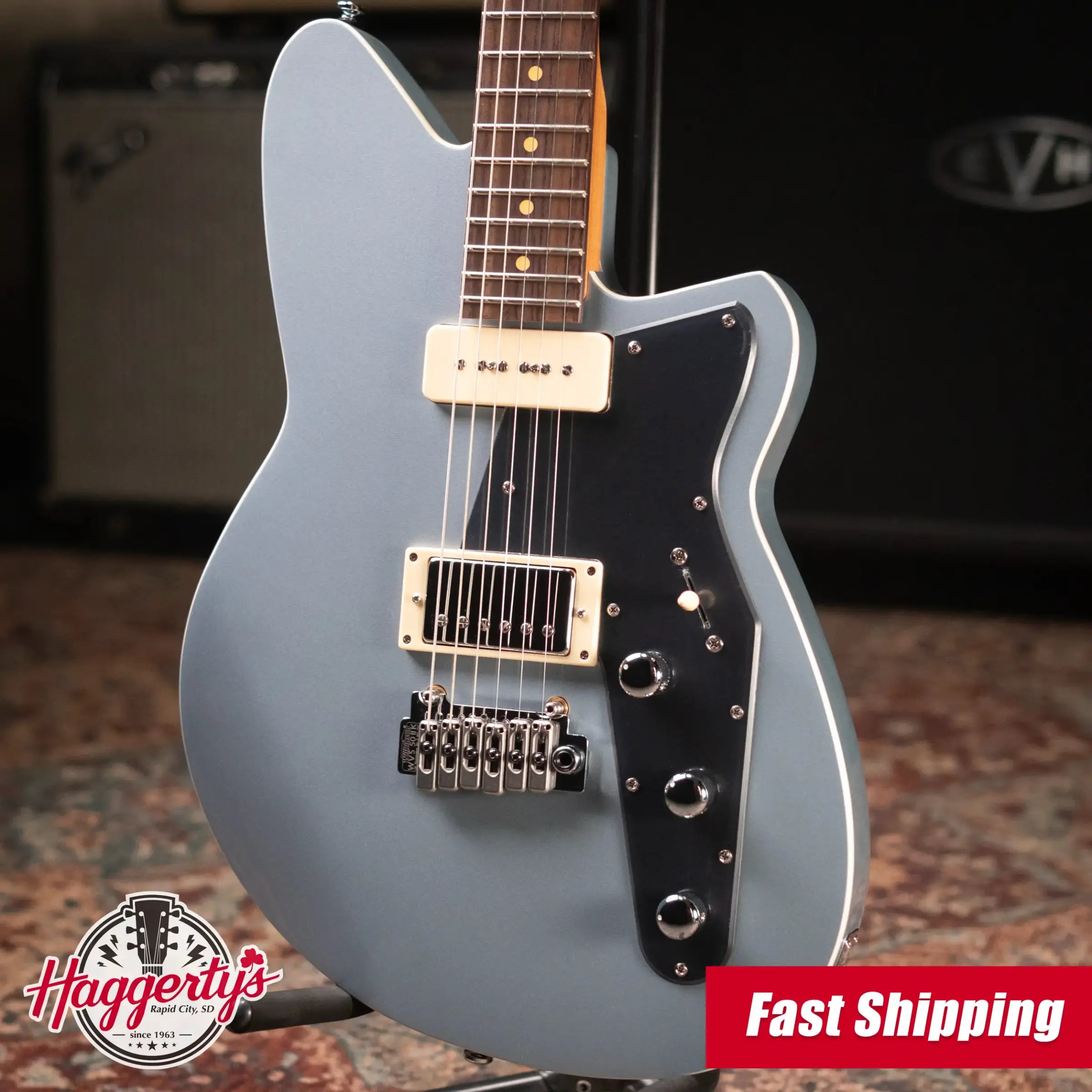 Reverend Double Agent W Electric Guitar - Metallic Silver Freeze