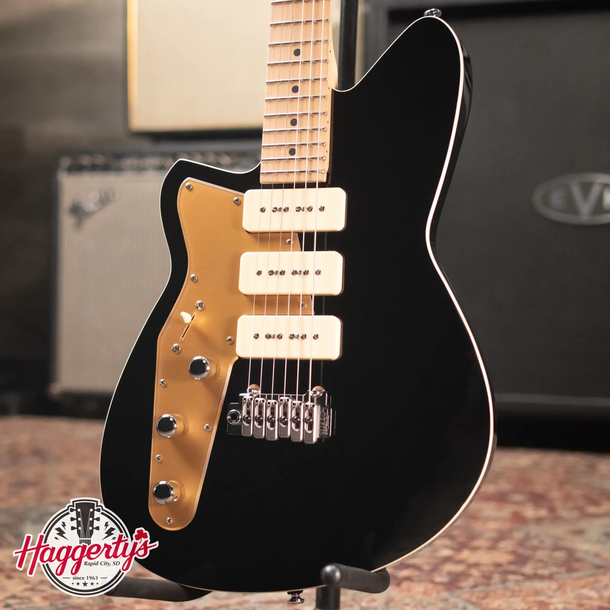 Reverend Jetstream 390 Left-Handed Electric Guitar - Midnight Black