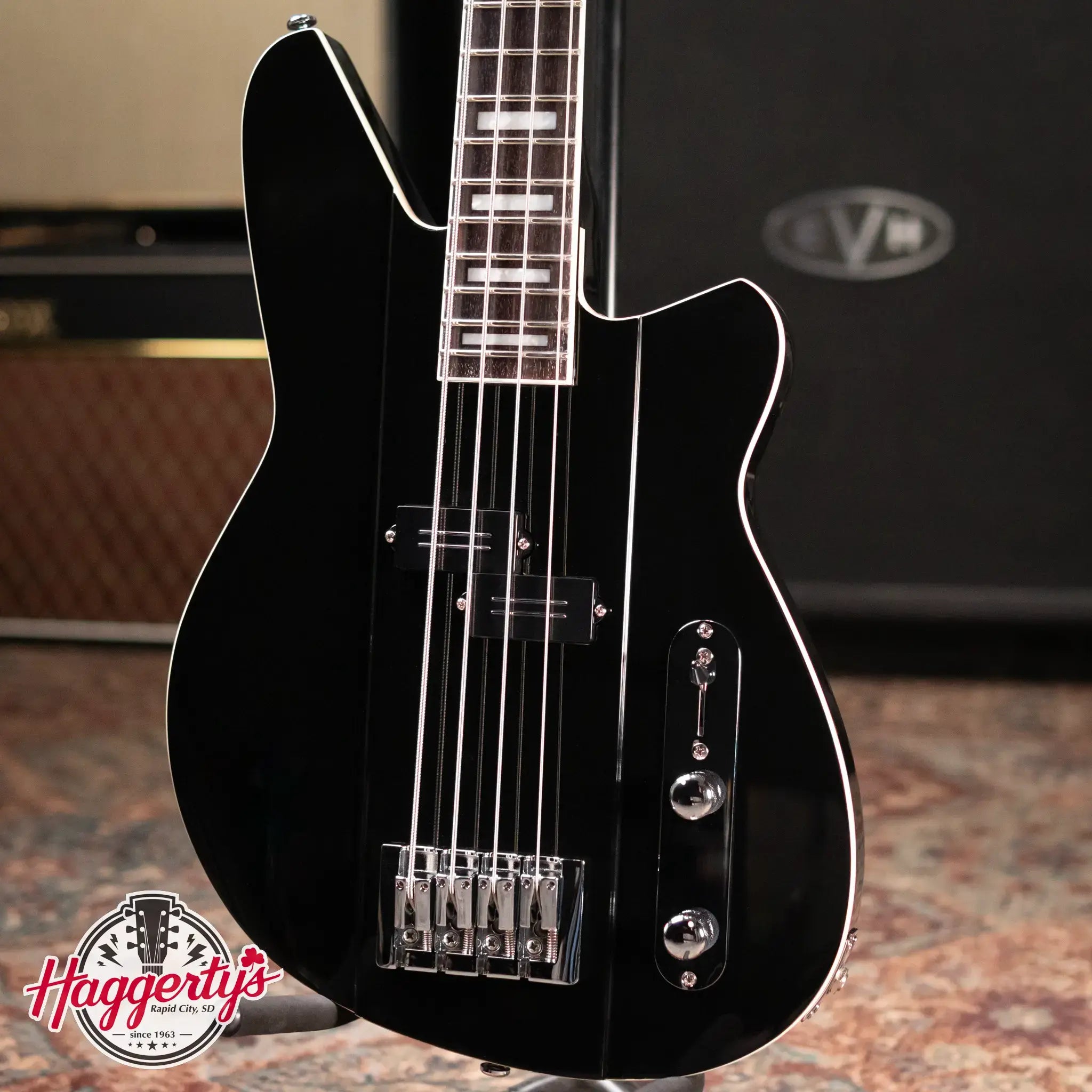 Reverend Sentinel Short Scale Electric Bass - Midnight Black - RW