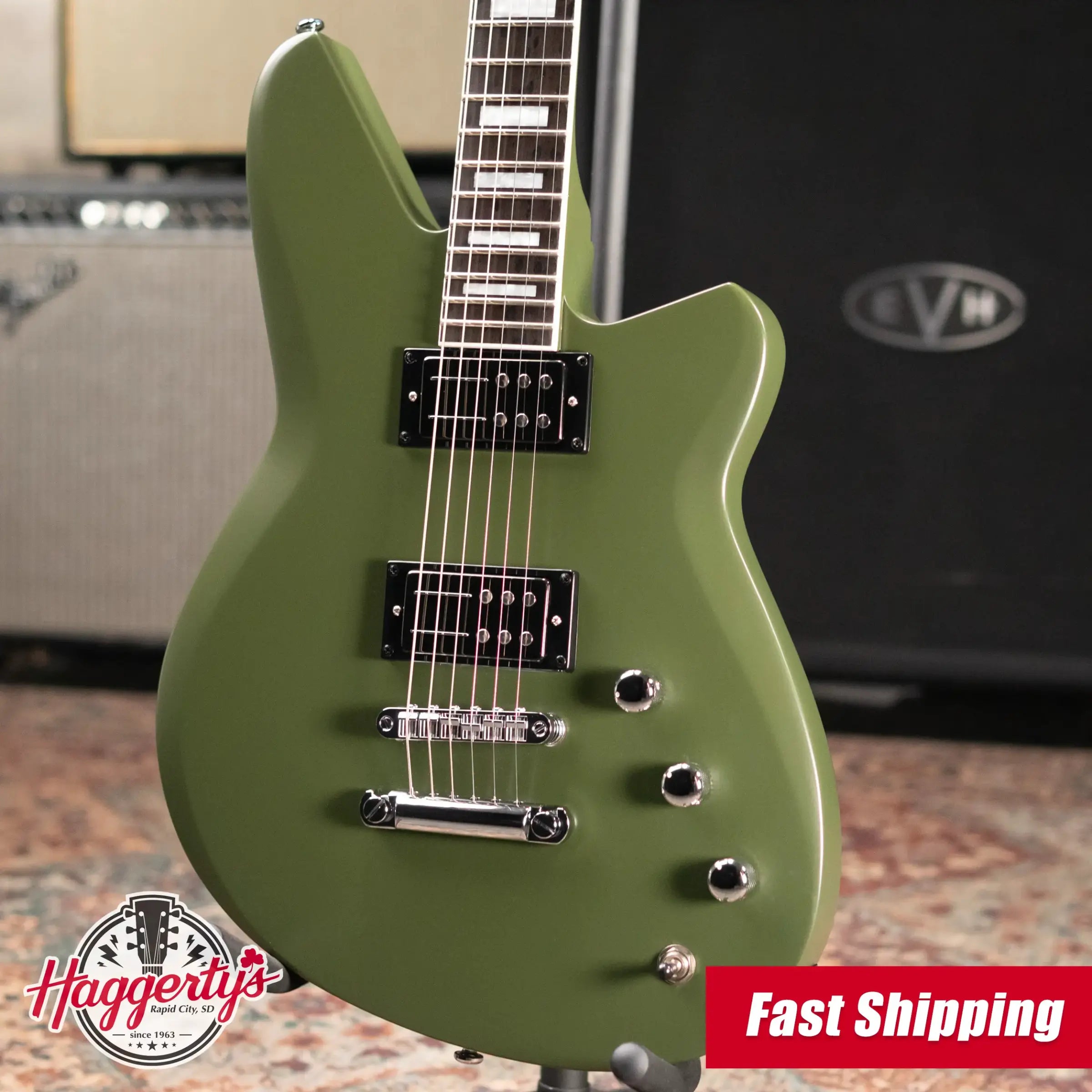 Reverend Shade Balderose Signature Electric Guitar - Army Green