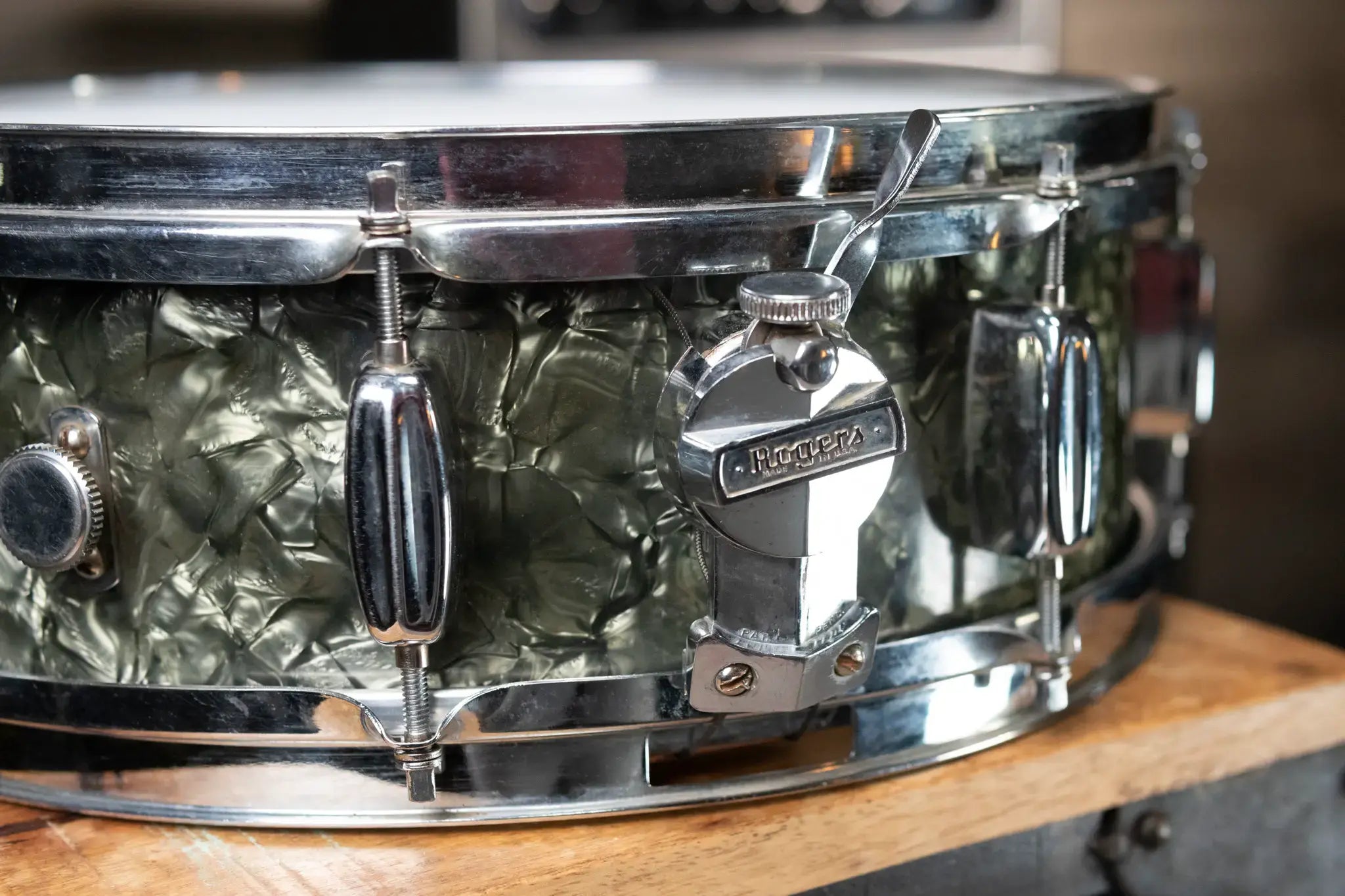 Rogers Powertone 5 x 14 8-Lug Snare Drum - Black Diamond Pearl - Used