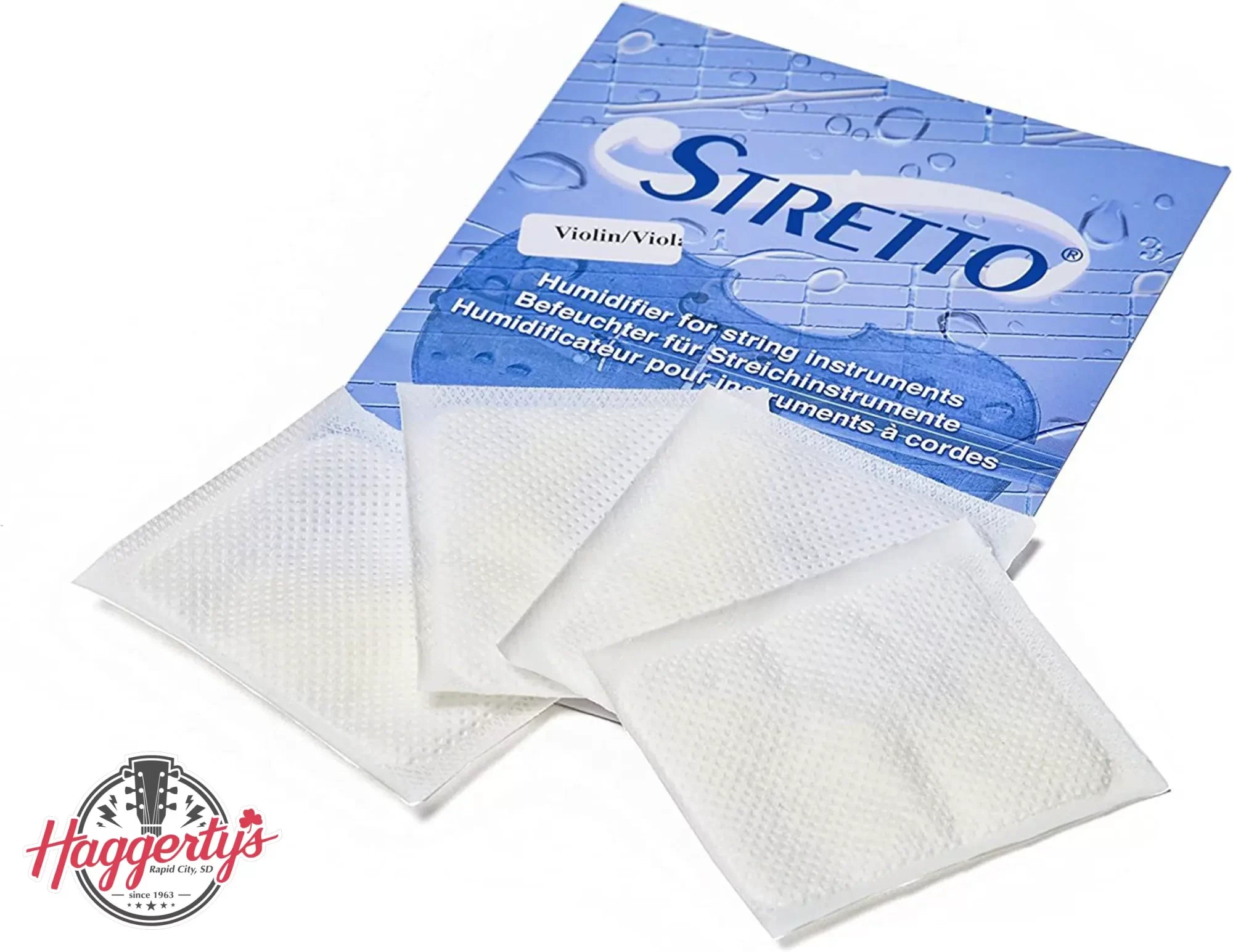 Stretto Humidifier Refill Bags (4) for Violin & Viola, Blue