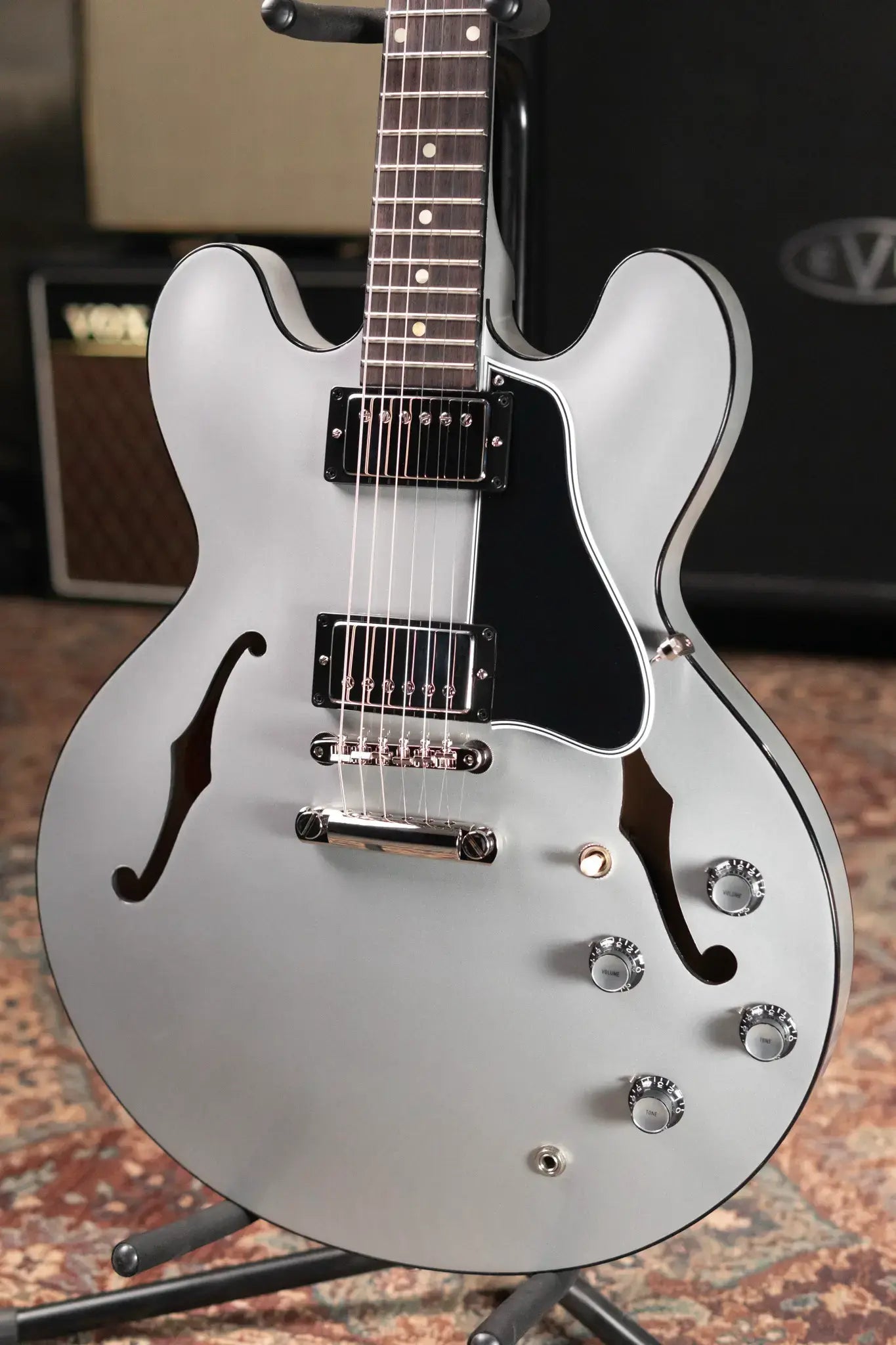 Gibson Custom Shop 1961 ES-335 Semi-Hollow Electric Guitar - Silver with Hardshell Case
