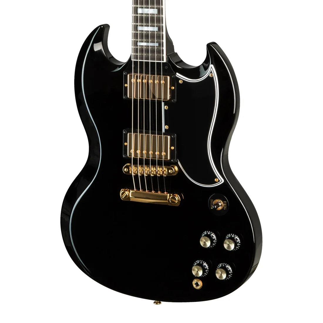 Gibson Custom Shop SG Custom 2-Pickup with Ebony Fingerboard Gloss Electric Guitar - Ebony with Hardshell Case