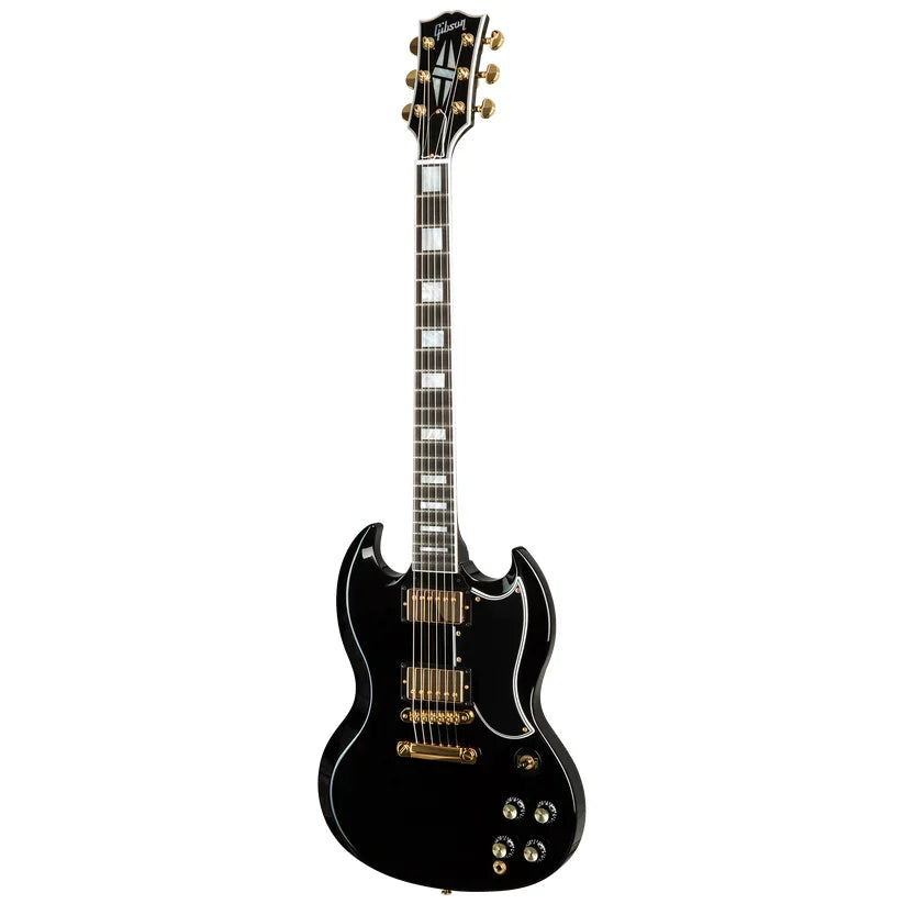 Gibson Custom Shop SG Custom 2-Pickup with Ebony Fingerboard Gloss Electric Guitar - Ebony with Hardshell Case