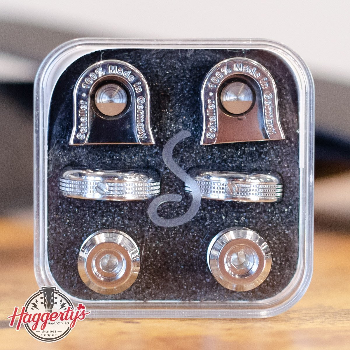 Schaller S Locks Guitar Strap Locks and Buttons (Pair) Chrome