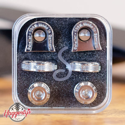Schaller S Locks Guitar Strap Locks and Buttons (Pair) Chrome
