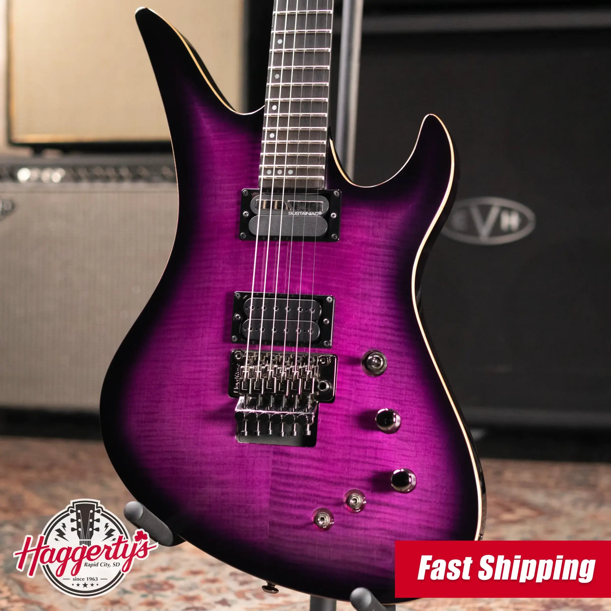 Schecter Blackjack SLS Avenger FR-S Electric Guitar - Transparent Purple Burst with Hardshell Case - Used