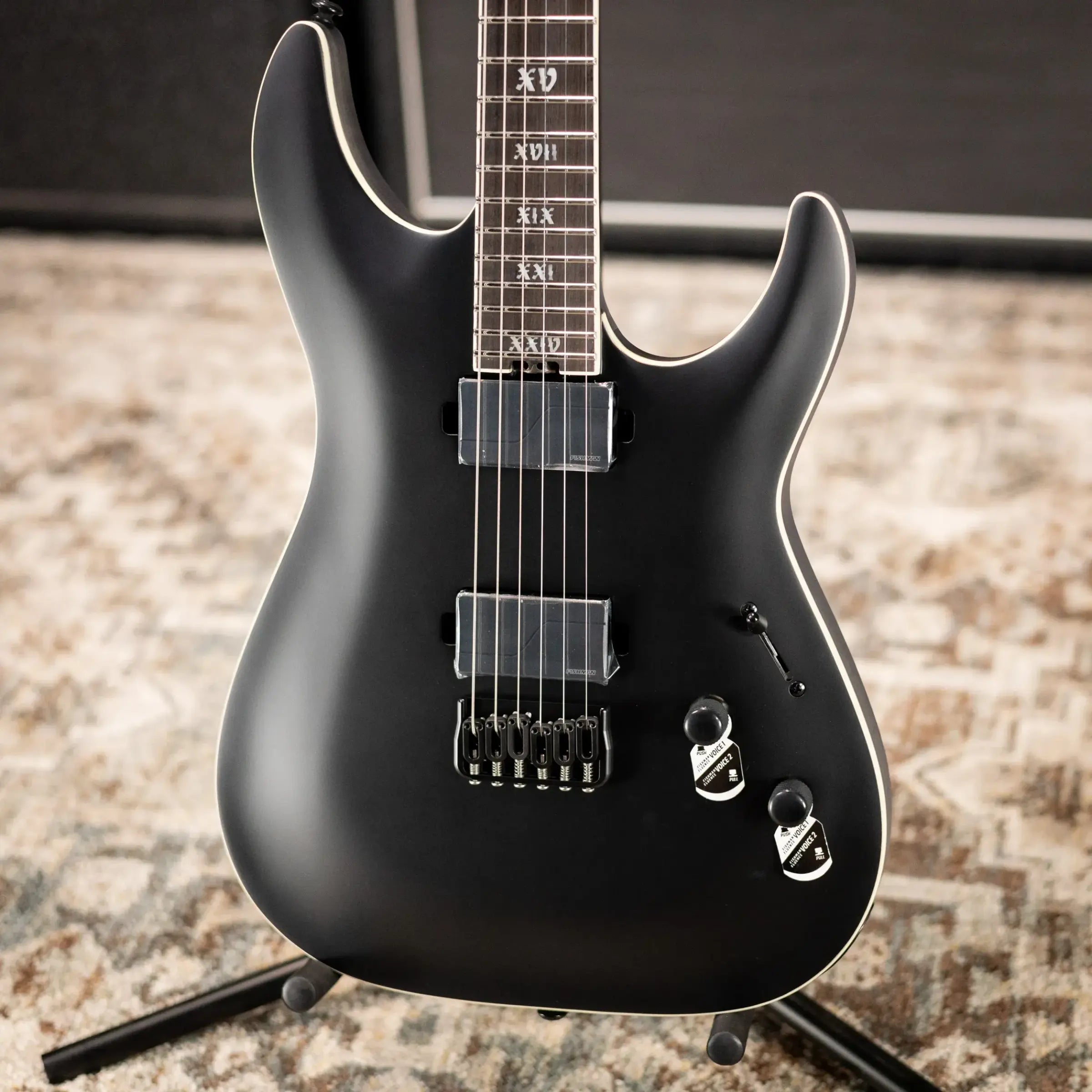 Schecter C-1 SLS Elite Evil Twin Electric Guitar - Satin Black