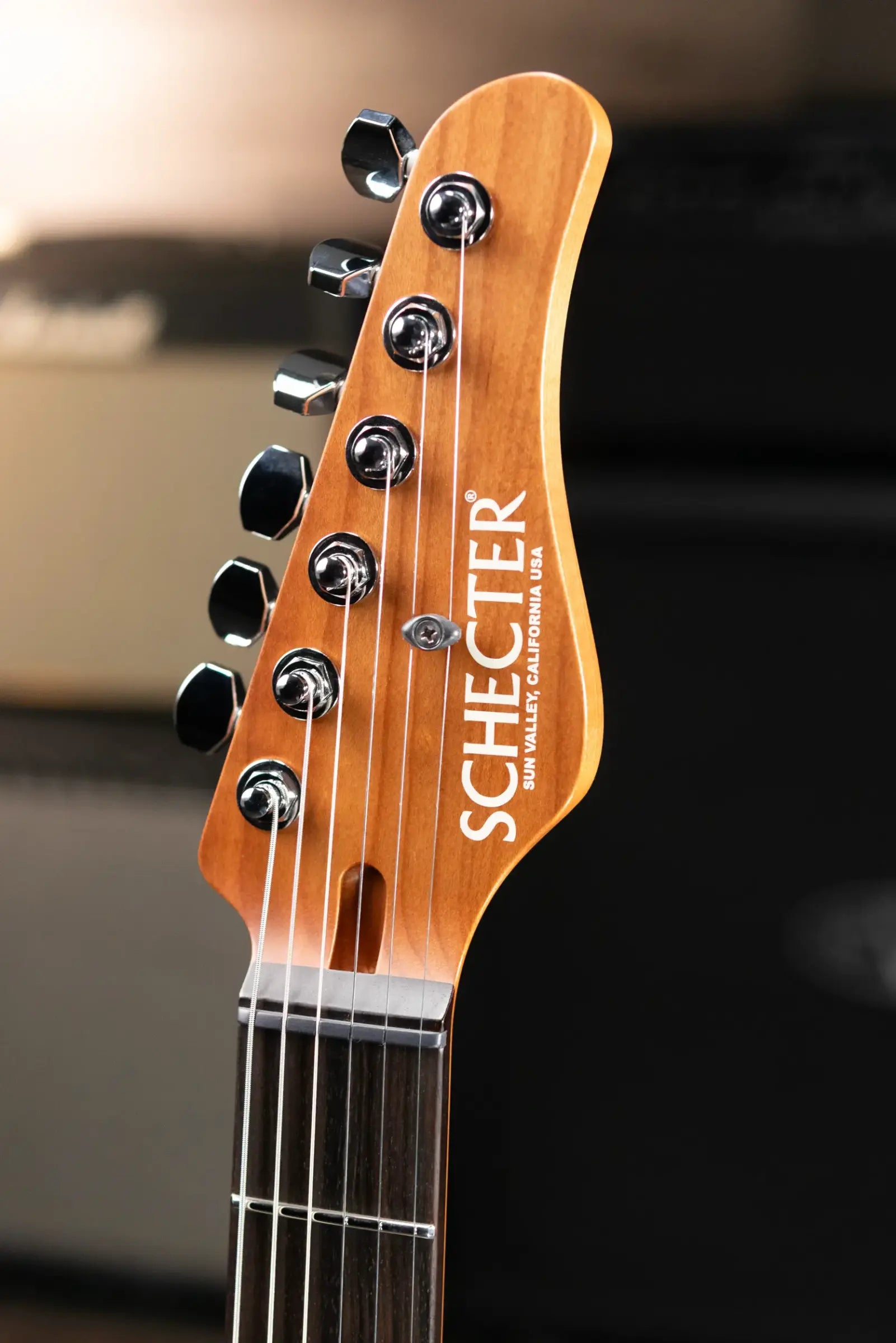 Schecter Custom Shop Sunset Custom HSS Electric Guitar - Satin Transparent Black Burst with Hardshell Case