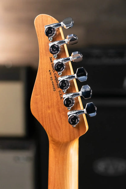 Schecter Custom Shop Sunset Custom HSS Electric Guitar - Satin Transparent Black Burst with Hardshell Case