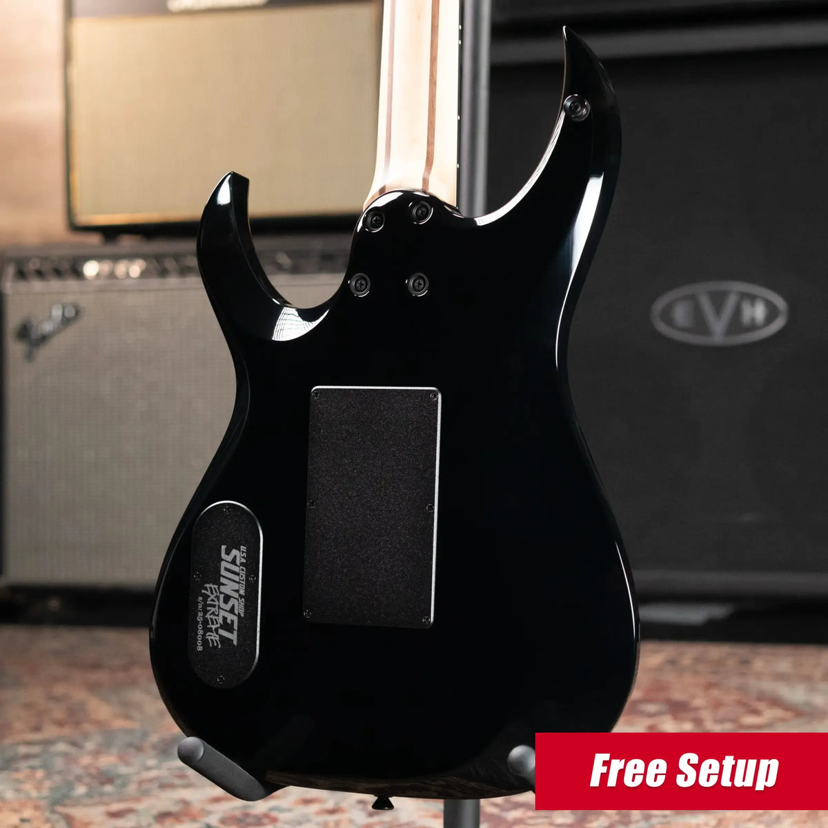 Schecter Custom Shop Sunset Extreme-6 FR HSS Electric Guitar - White Ebony Top with Hardshell Case