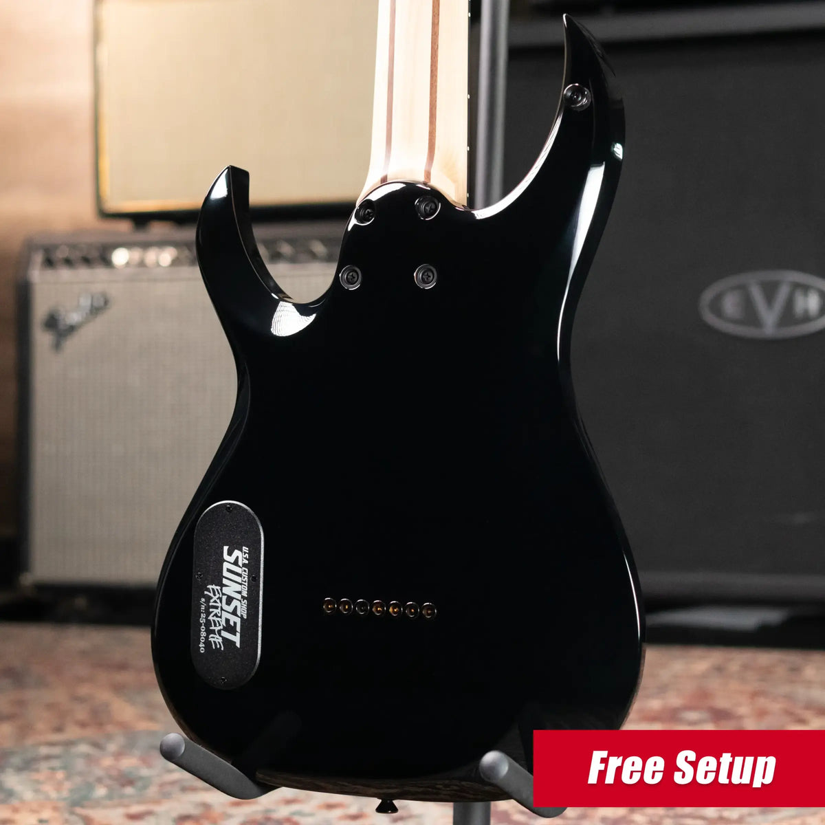 Schecter Custom Shop Sunset Extreme 7-String Electric Guitar - 2-Tone Sunburst Flame Top with Hardshell Case
