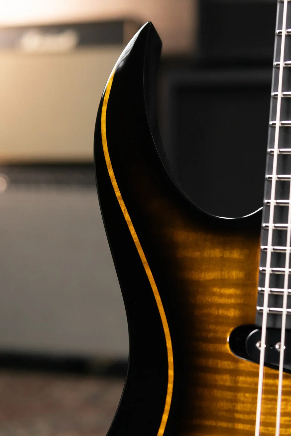 Schecter Custom Shop Sunset Extreme 7-String Electric Guitar - 2-Tone Sunburst Flame Top with Hardshell Case