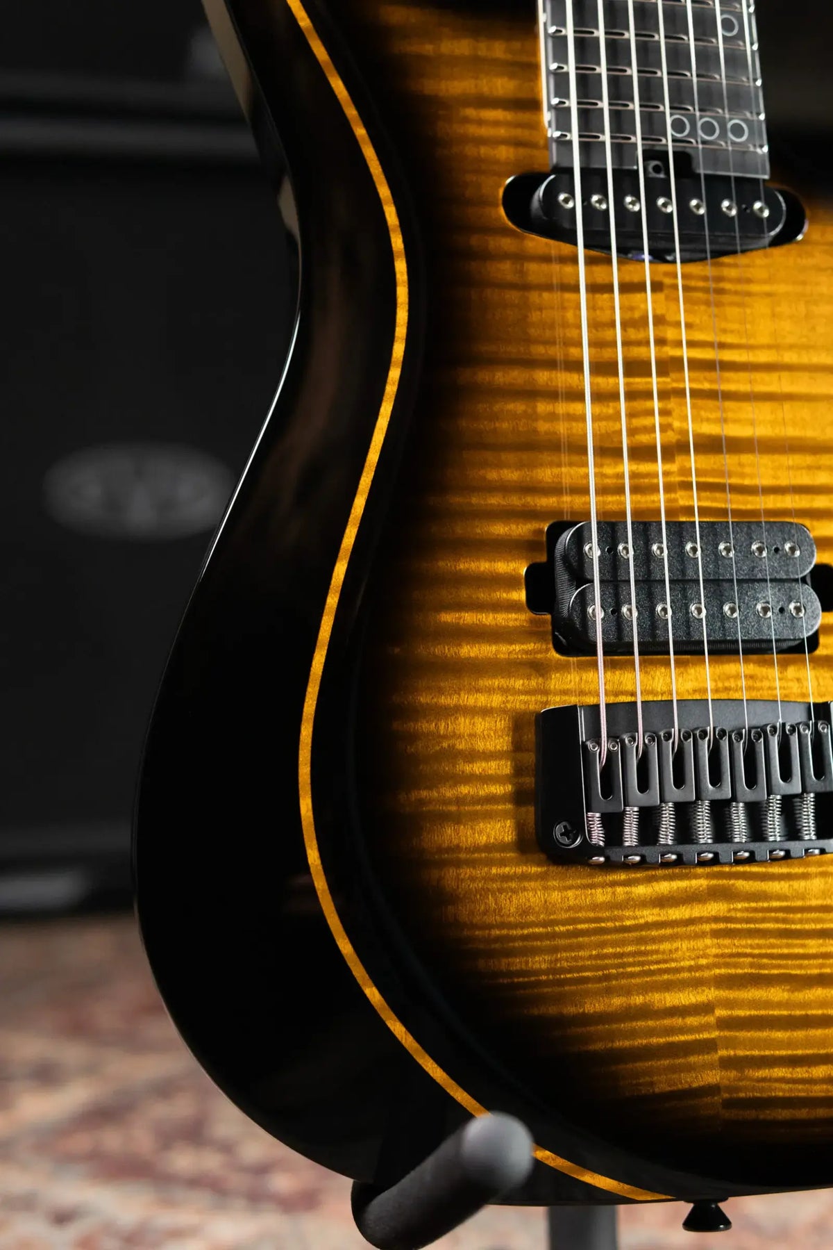 Schecter Custom Shop Sunset Extreme 7-String Electric Guitar - 2-Tone Sunburst Flame Top with Hardshell Case