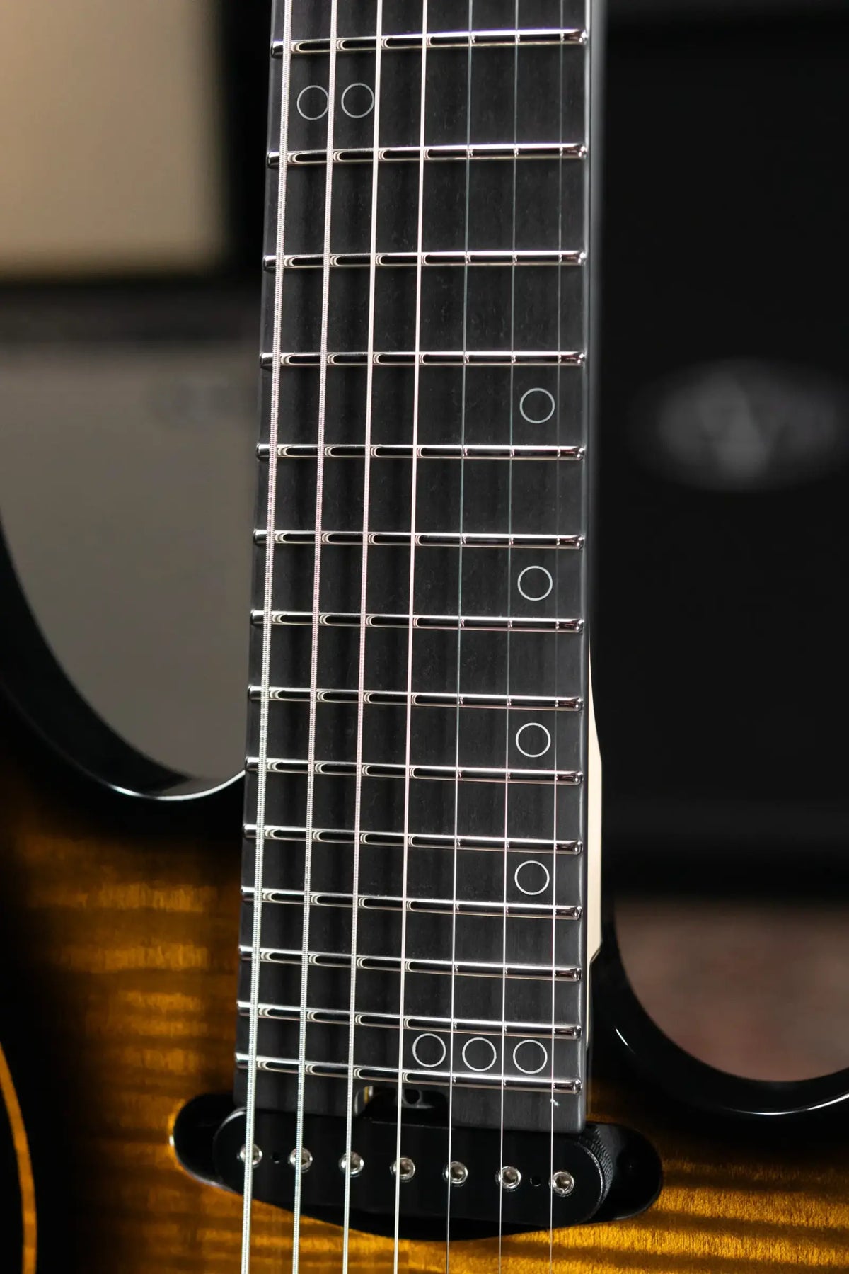 Schecter Custom Shop Sunset Extreme 7-String Electric Guitar - 2-Tone Sunburst Flame Top with Hardshell Case