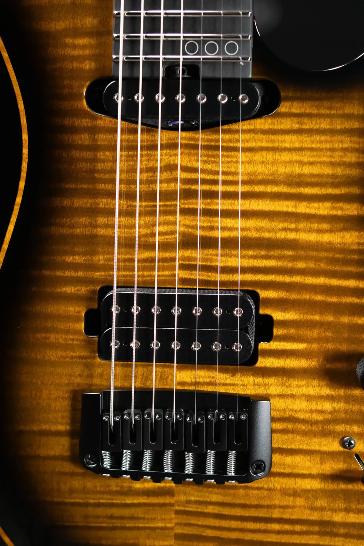 Schecter Custom Shop Sunset Extreme 7-String Electric Guitar - 2-Tone Sunburst Flame Top with Hardshell Case
