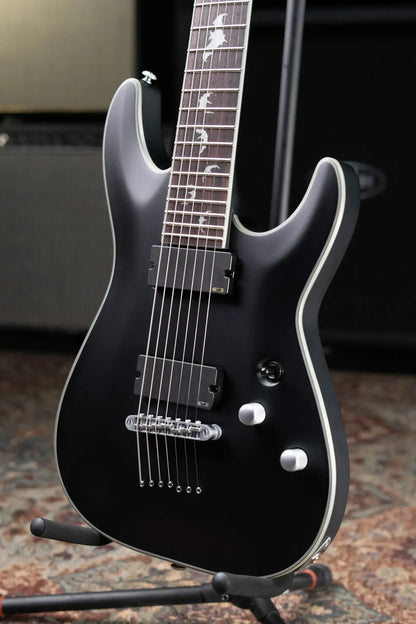 Schecter Damien Platinum-7 7-String Electric Guitar - Satin Black