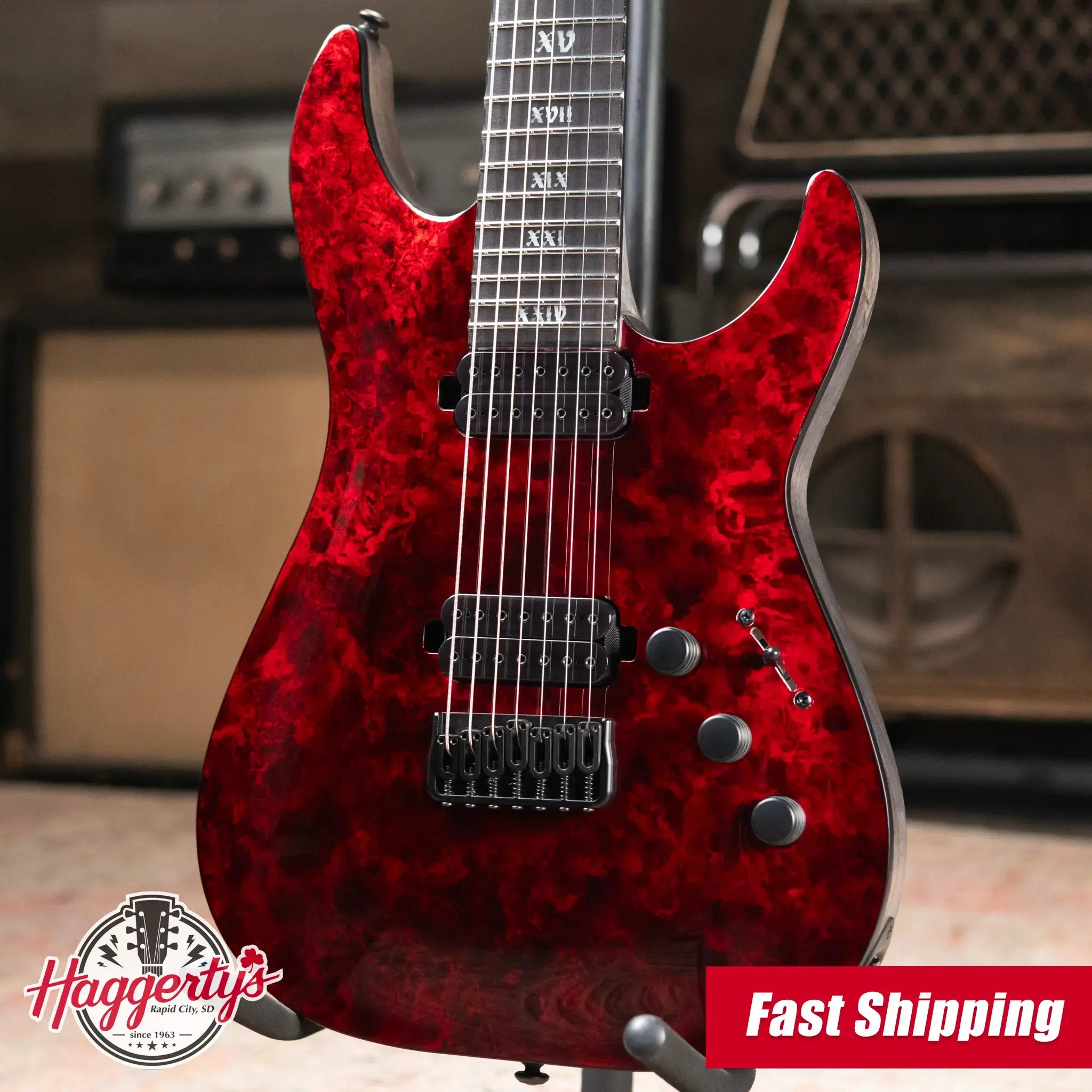 Schecter Diamond Series Apocalypse C-7 Electric Guitar Red Reign - Used