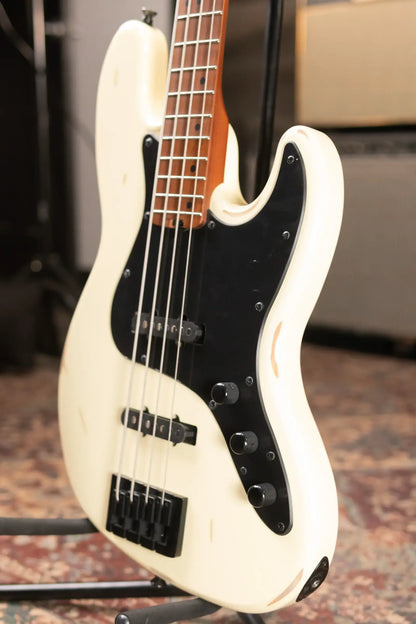Schecter Diamond Series Nikki Sixx J-4 Electric Bass - Worn Ivory - Used