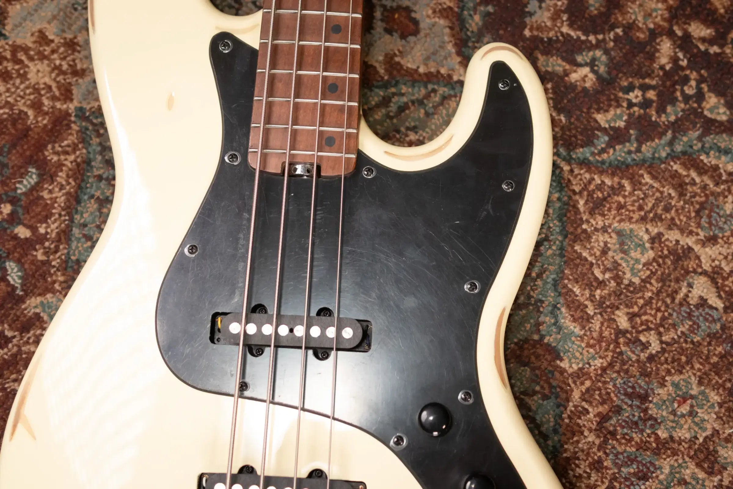 Schecter Diamond Series Nikki Sixx J-4 Electric Bass - Worn Ivory - Used