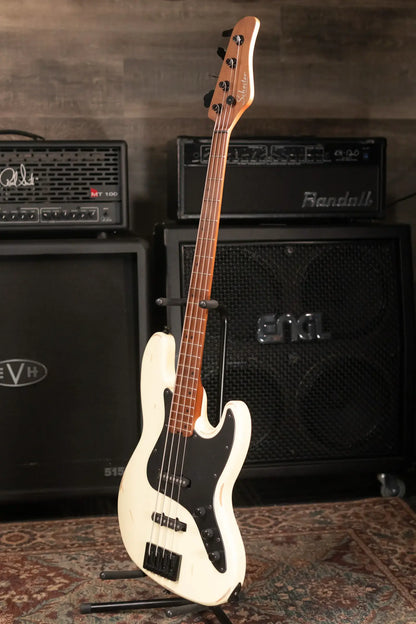 Schecter Diamond Series Nikki Sixx J-4 Electric Bass - Worn Ivory - Used