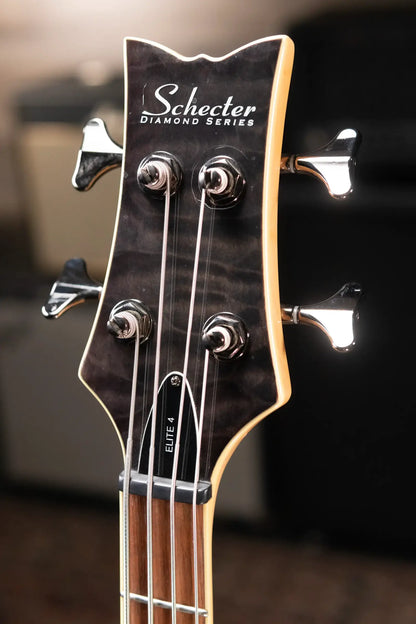 Schecter Diamond Series Stiletto Elite 4 Electric Bass - Transparent Black with Hardshell Case - Used