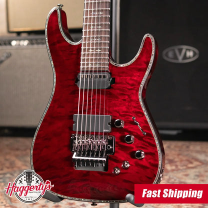 Schecter Hellraiser C-7 FR-S 7-String Electric Guitar - Black Cherry with Hardshell Case - Used