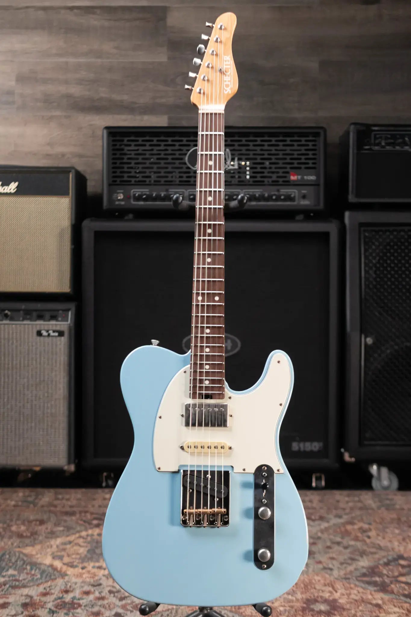 Schecter USA Custom PT Wembley Studio Electric Guitar Sonic Blue with Hardshell Case - Used