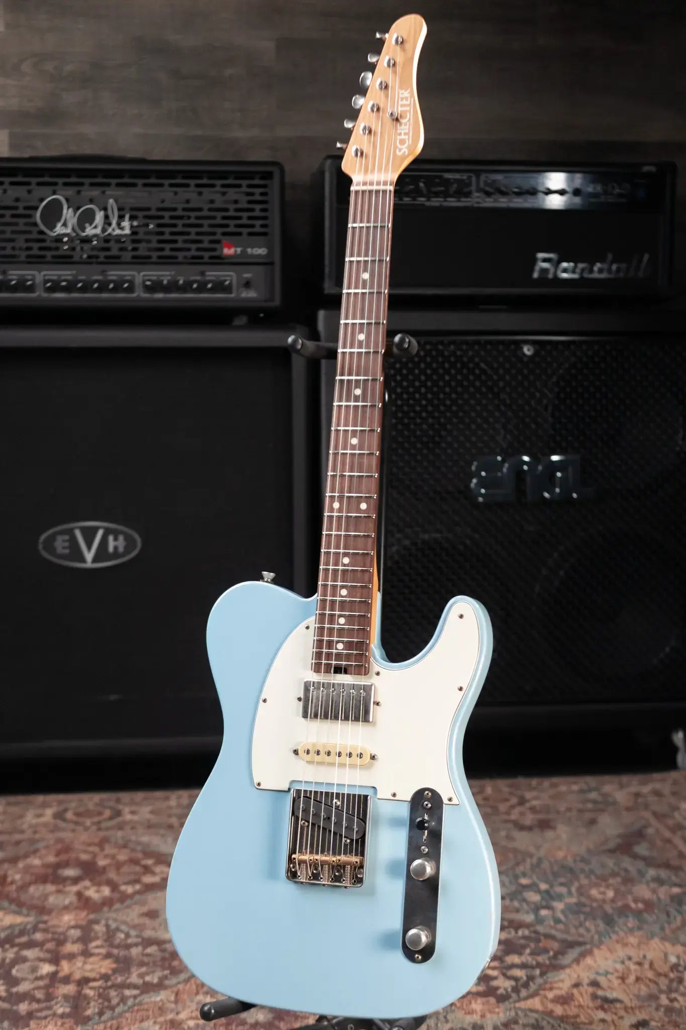 Schecter USA Custom PT Wembley Studio Electric Guitar Sonic Blue with Hardshell Case - Used