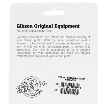 Gibson Top Hat Knobs, Vintage Amber, 4-Pack