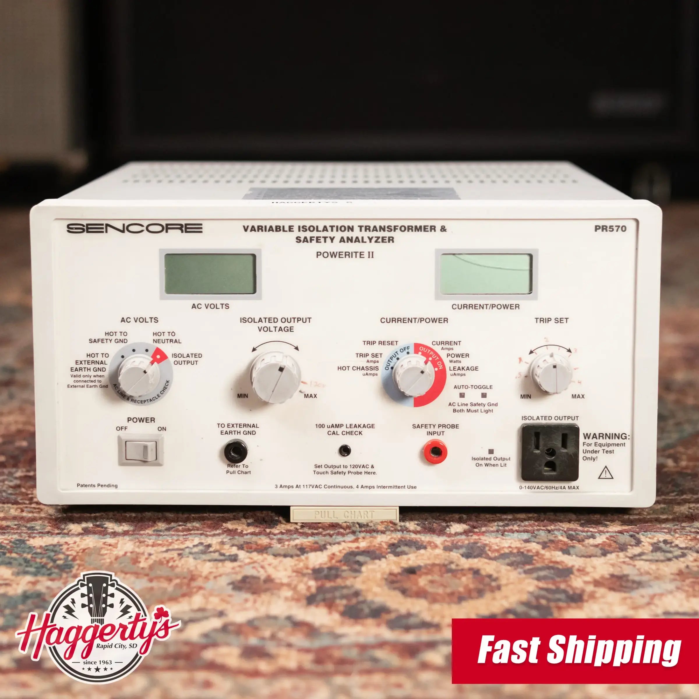 Sencore PR570 Powerite II Variable Isolation Transformer & Safety Analyzer - Used
