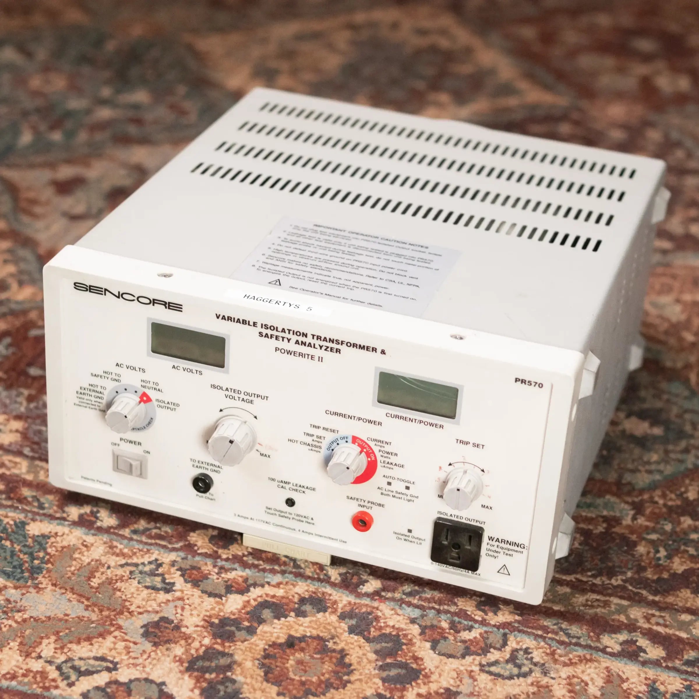 Sencore PR570 Powerite II Variable Isolation Transformer & Safety Analyzer - Used