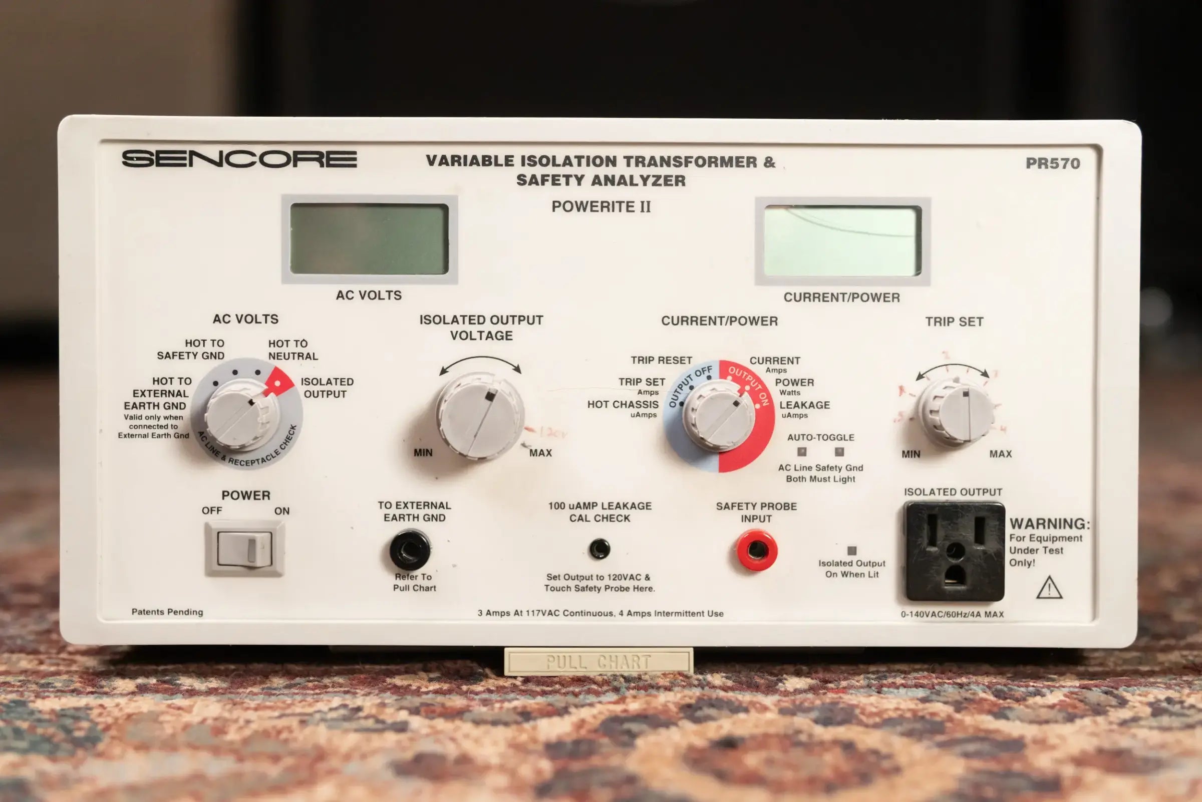 Sencore PR570 Powerite II Variable Isolation Transformer & Safety Analyzer - Used