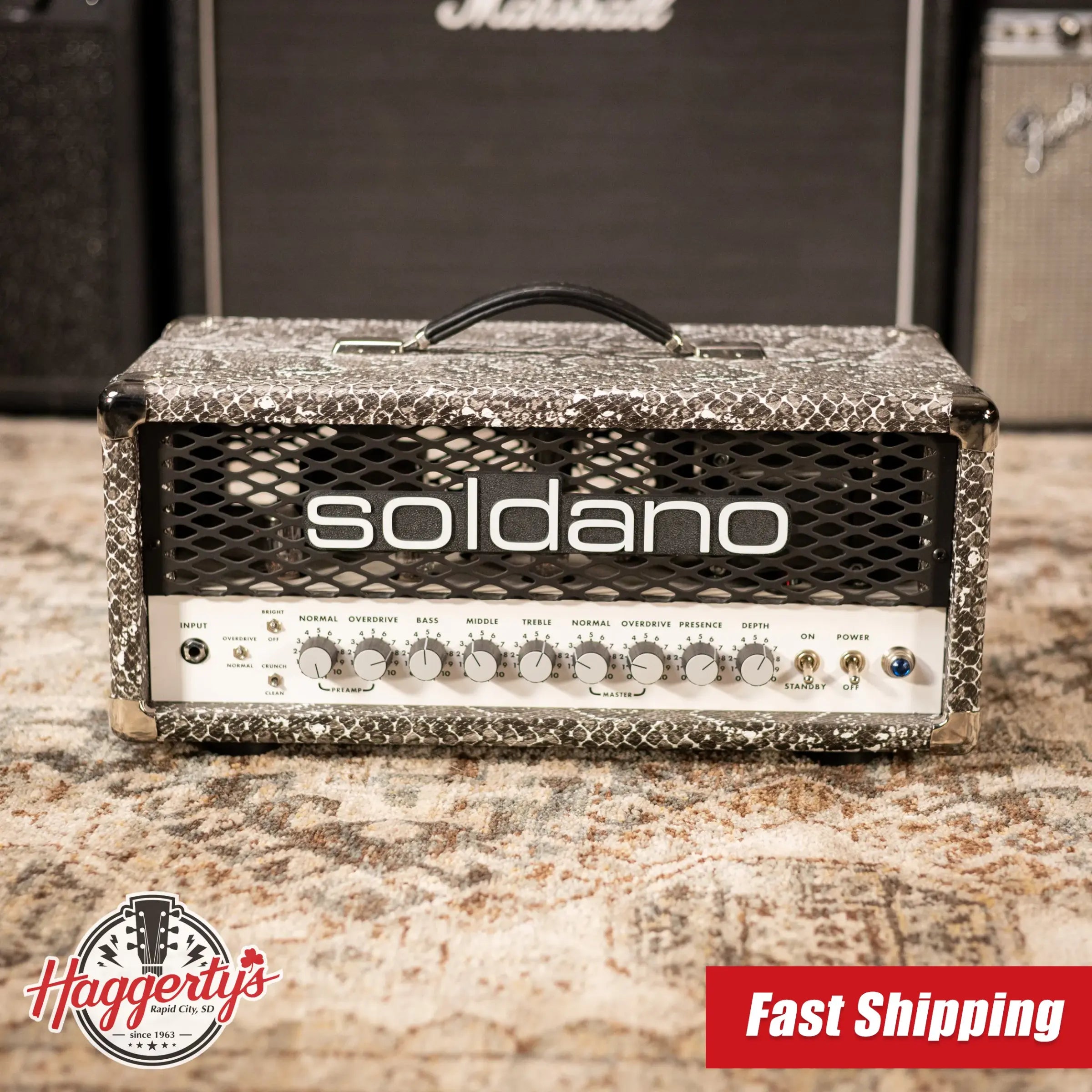 Soldano SLO-30 Super Lead Overdrive 30-Watt Tube Guitar Amp Head Snakeskin - Used