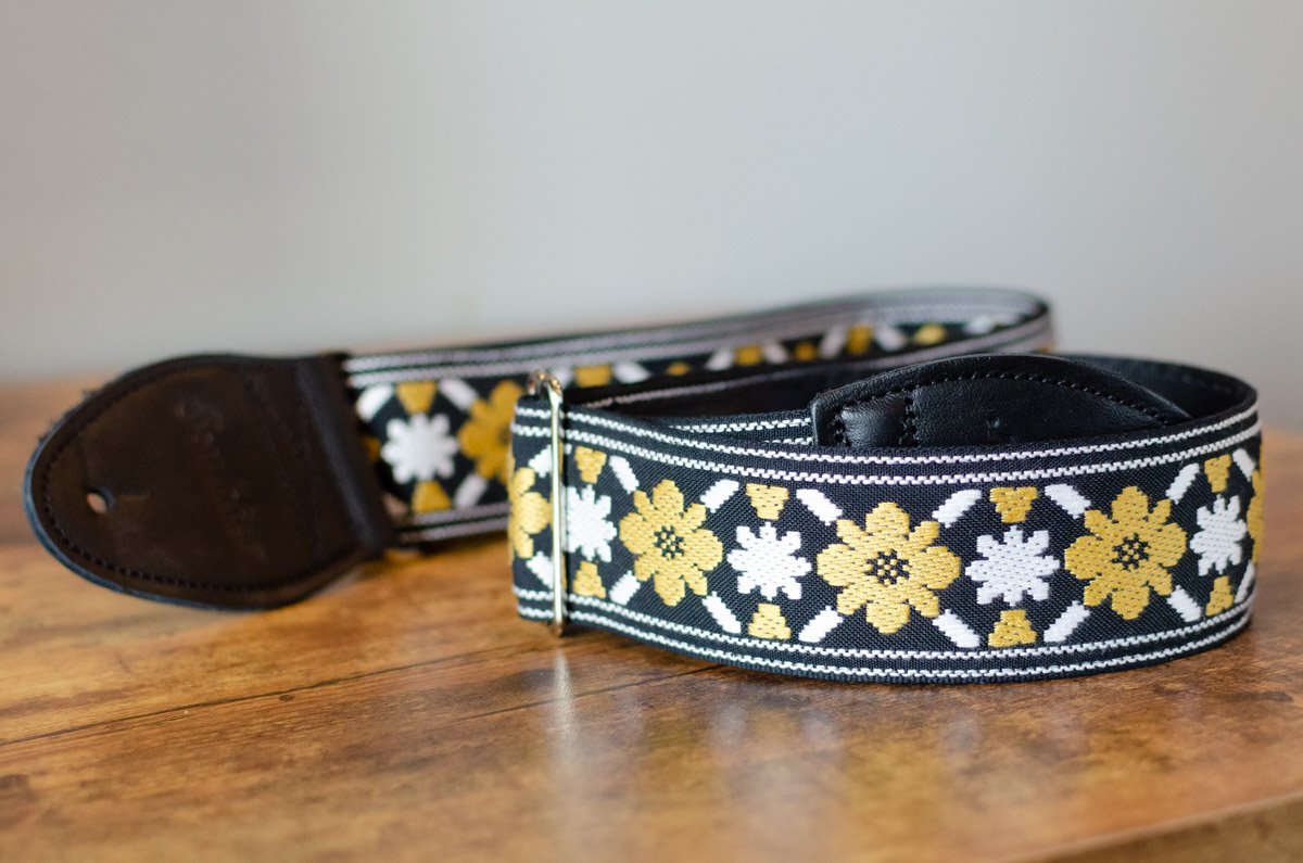 Souldier Straps Tulip Rooftop Lennon Gold Flower WH Star Guitar Strap