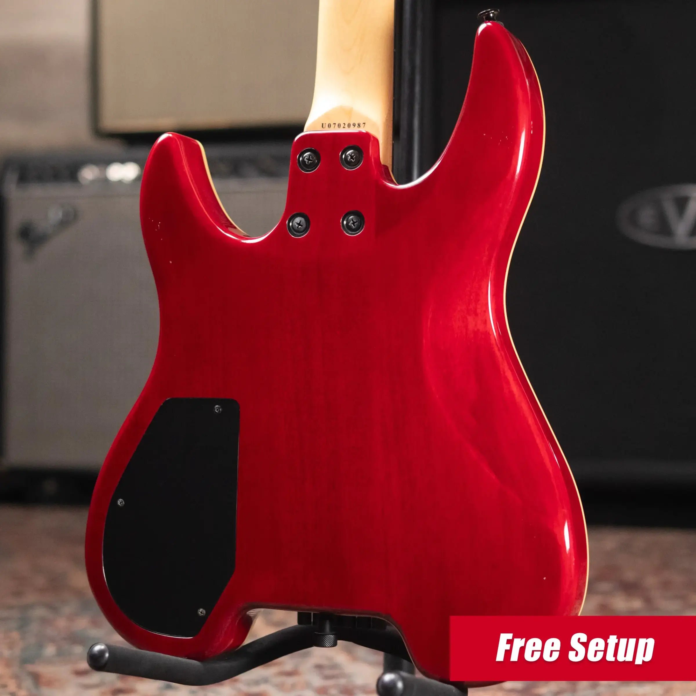 Spirit by Steinberger GU Deluxe Headless Electric Guitar - Transparent Red with Gig Bag - Used
