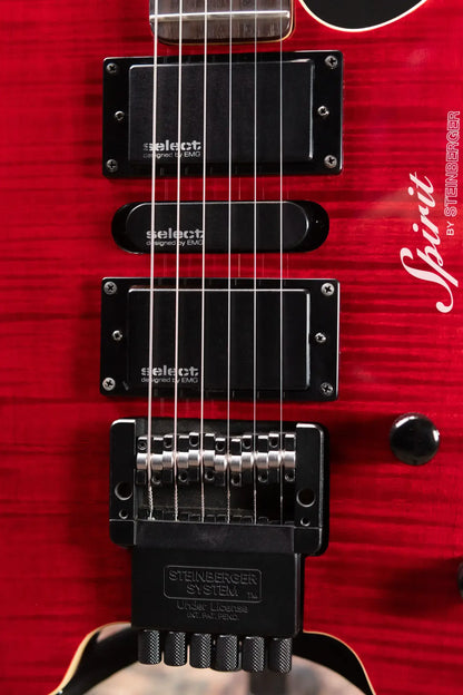 Spirit by Steinberger GU Deluxe Headless Electric Guitar - Transparent Red with Gig Bag - Used