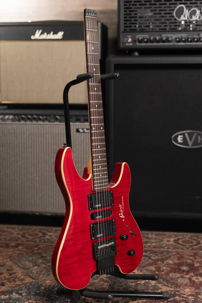 Spirit by Steinberger GU Deluxe Headless Electric Guitar - Transparent Red with Gig Bag - Used